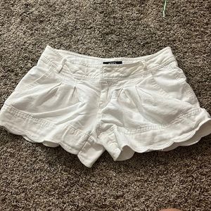 White Ruffled Shorts